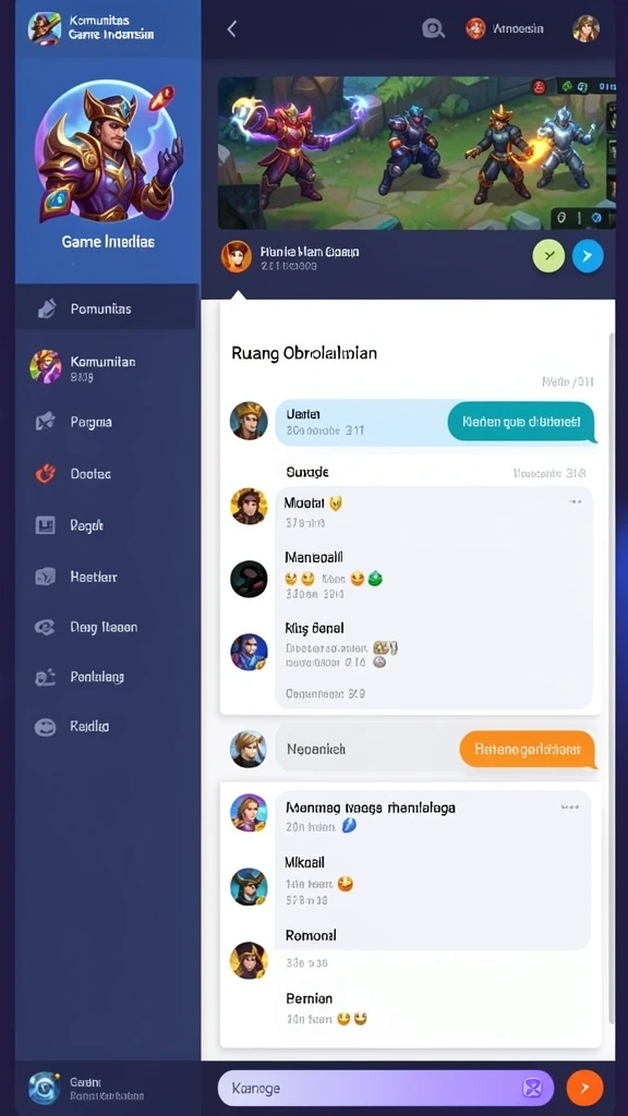 Menu permainan yang beragam dan mudah diakses.