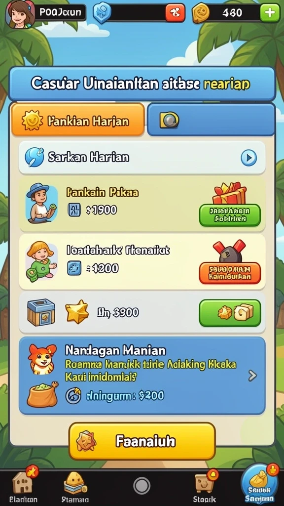 Varian permainan yang beragam dan seru.