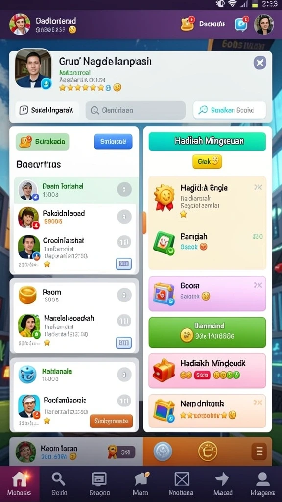 Screenshot menampilkan berbagai jenis permainan yang tersedia.