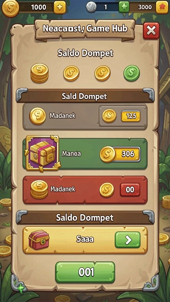 Screenshot memperlihatkan variasi permainan yang tersedia di NAGA2000.
