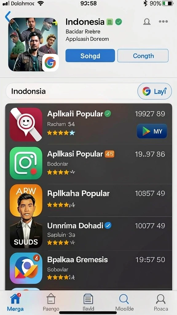 Menampilkan pilihan mode permainan yang beragam.